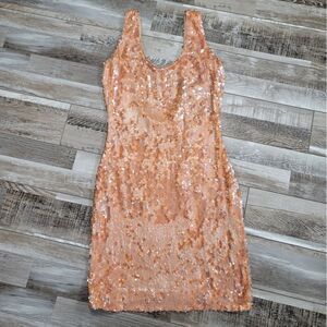 One Rad Girl Orange Sequin Dress Size Medium